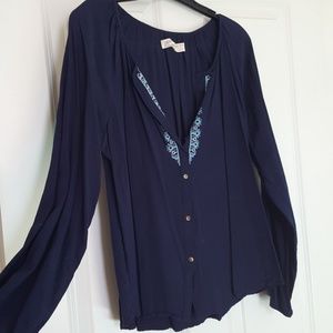 Beautiful navy blue embroidered top